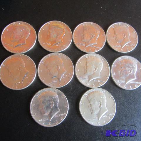 lot 161 image: 1964 Kennedy Half Dollars