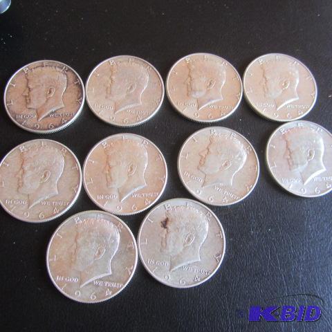 lot 170 image: 1964 Kennedy Half Dollars