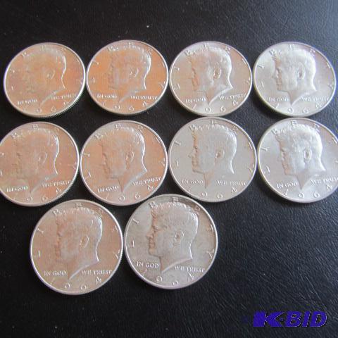 lot 171 image: 1964 Kennedy Half Dollars