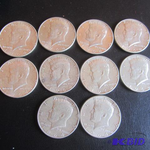 lot 172 image: 1964 Kennedy Half Dollars