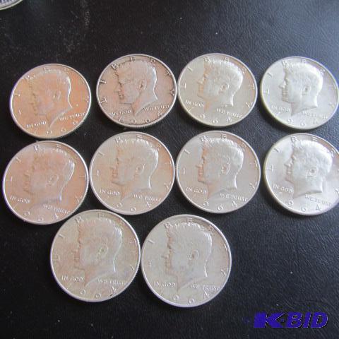lot 177 image: 1964 Kennedy Half Dollars