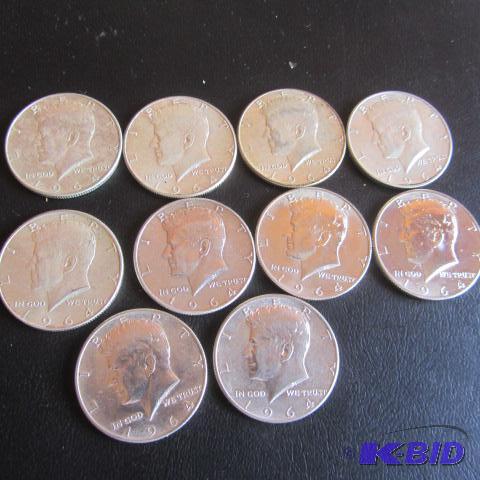 lot 178 image: 1964 Kennedy Half Dollars