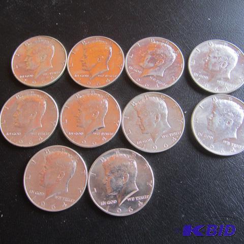 lot 179 image: 1964 Kennedy Half Dollars
