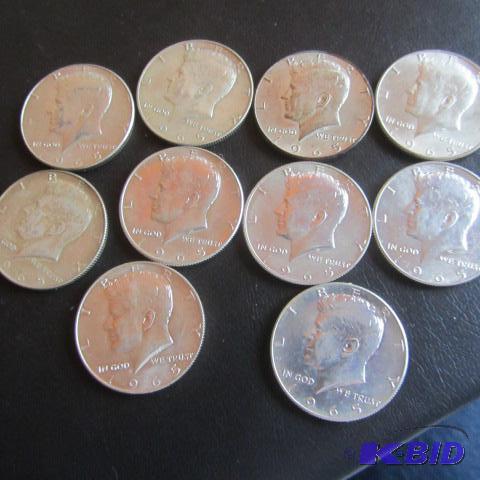 lot 183 image: 1965 Kennedy Half Dollars