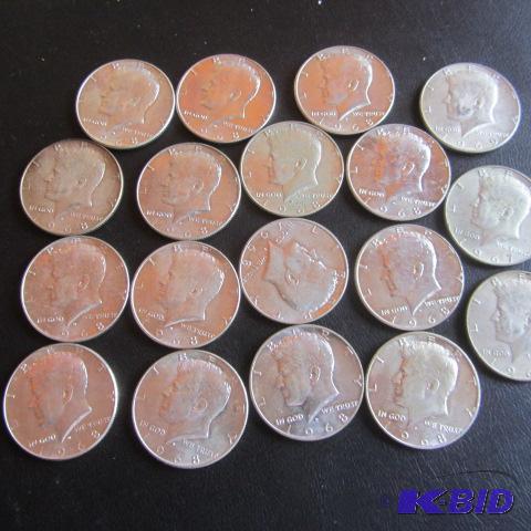 lot 185 image: 1967-69 Kennedy Halves