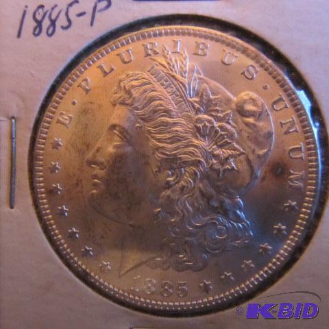 lot 20 image: 1885-P Morgan Silver Dollar