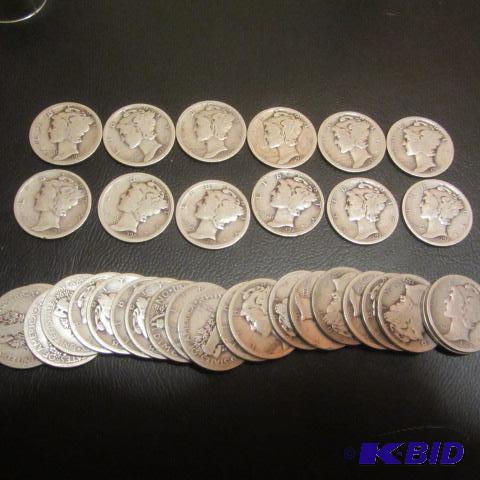 lot 210 image: Mercury Dimes