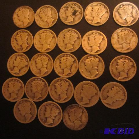 lot 212 image: Mercury Dimes
