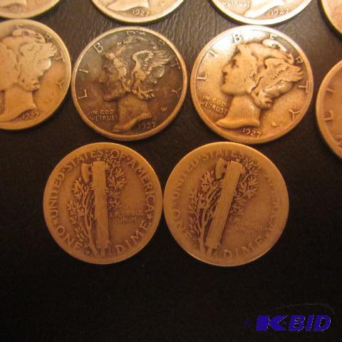 lot 213 image: Mercury Dimes