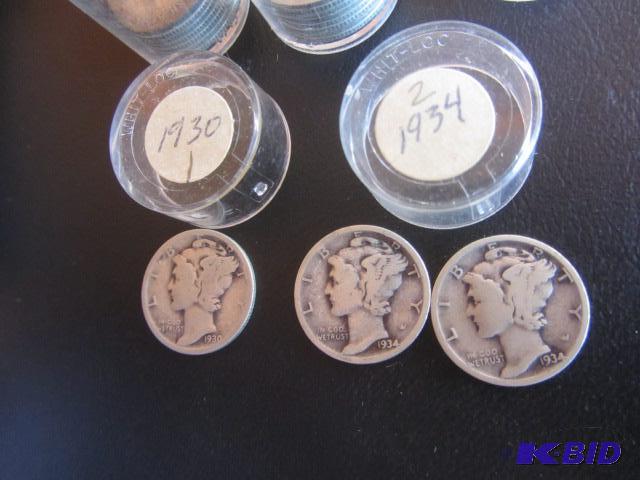 lot 214 image: Mercury Dimes