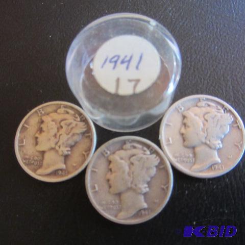 lot 217 image: Mercury Dimes