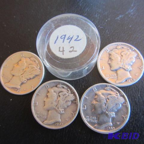 lot 218 image: Mercury Dimes