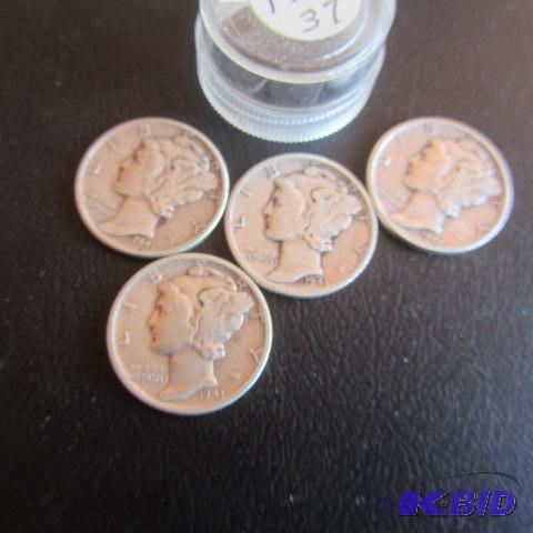 lot 219 image: Mercury Dimes