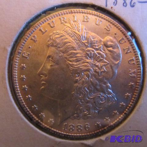 lot 22 image: 1886-P Morgan Silver Dollar