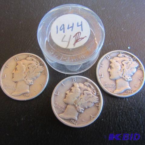lot 220 image: Mercury Dimes