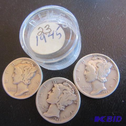 lot 221 image: Mercury Dimes