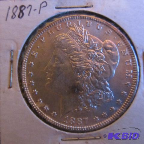 lot 23 image: 1887-P Morgan Silver Dollar