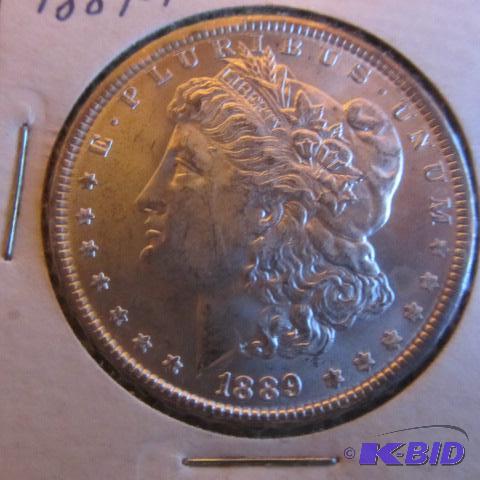 lot 25 image: 1889-P Morgan Silver Dollar