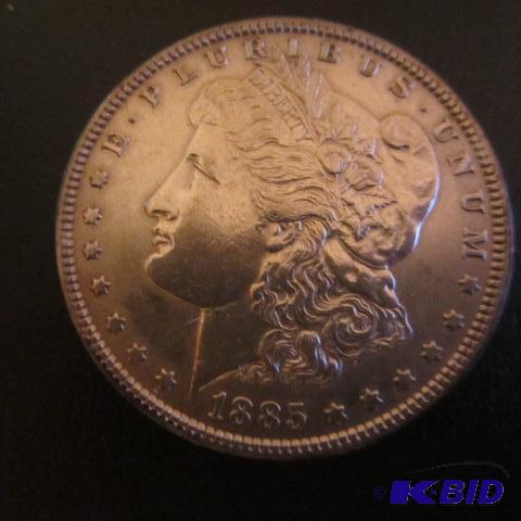 lot 32 image: 1885-P Morgan Silver Dollar