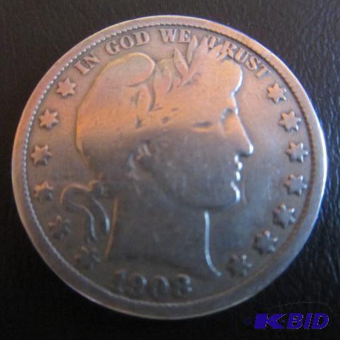 lot 39 image: 1908-O Barber Half Dollar