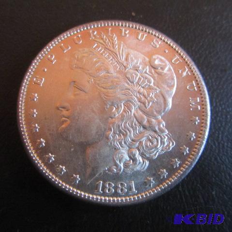 lot 4 image: 1881-S Morgan Silver Dollar