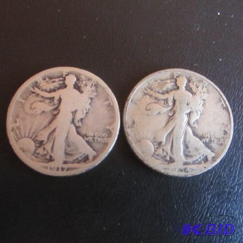 lot 40 image: Walking Liberty Half Dollars