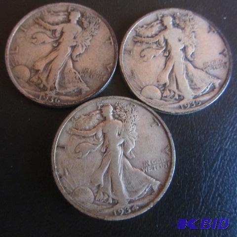 lot 41 image: Walking Liberty Half Dollars