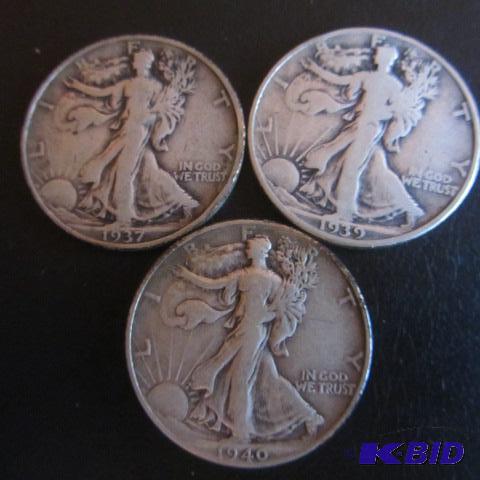 lot 42 image: Walking Liberty Half Dollars