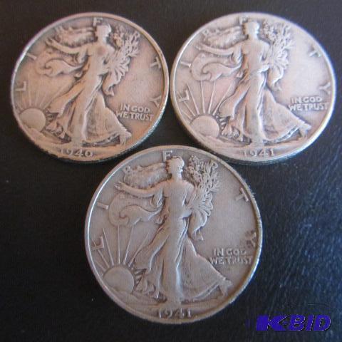 lot 43 image: Walking Liberty Half Dollars