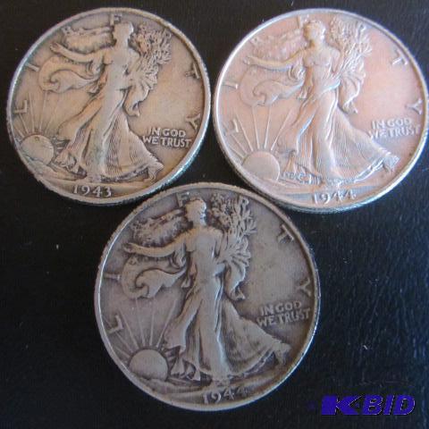 lot 46 image: Walking Liberty Half Dollars