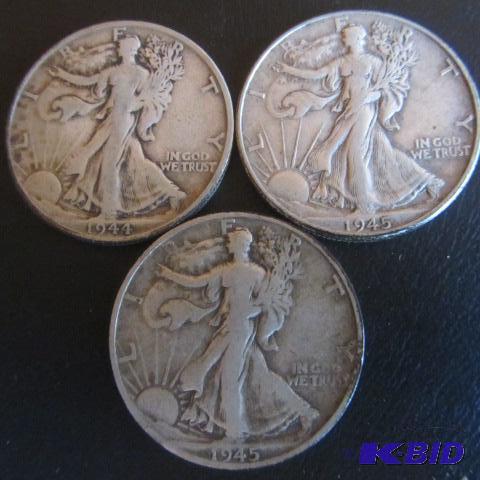 lot 47 image: Walking Liberty Half Dollars