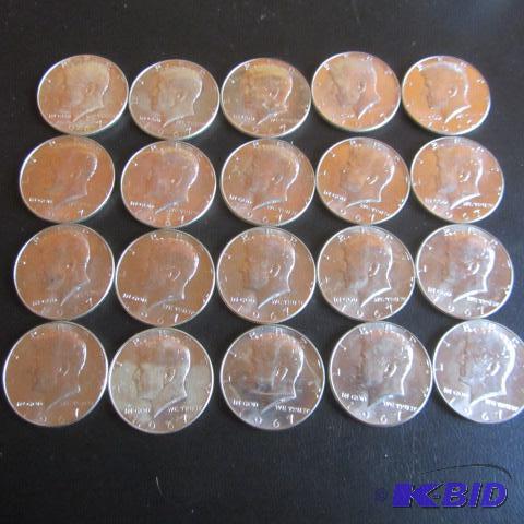 lot 53 image: 1967 Kennedy Half Dollars