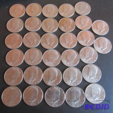 lot 55 image: Kennedy Half Dollars