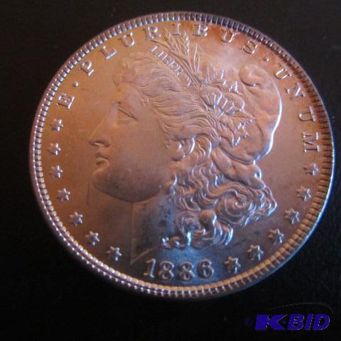 lot 9 image: 1886 Morgan Silver Dollar