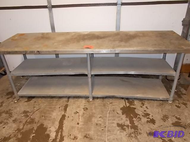 8 x 30&quot Stainless Steel Table, Galvaniz...