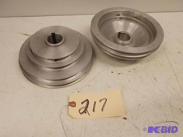 (2) Aluminum Step Pulleys, 7 34&quot OD X 1...