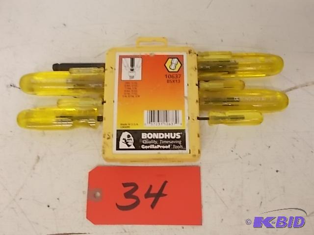 Bondhus Ball-End Hex Key Partial Set...