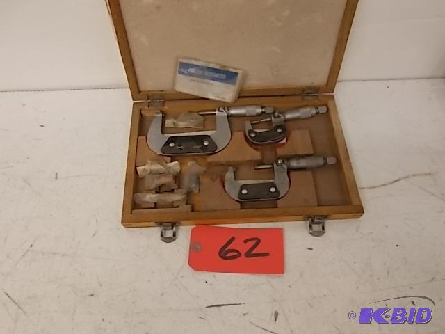 Micrometer Set, 0-3&quot, Heavy Aluminum Bod...