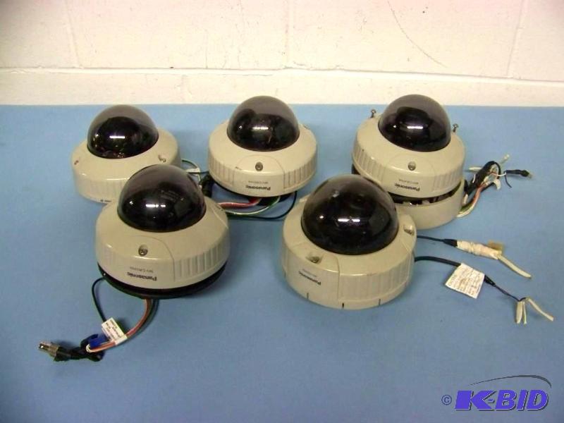 lot 27 image: (5) Panasonic, Color CCTVSecuritySurveillance Cameras with Metal Casing and Dome Covers