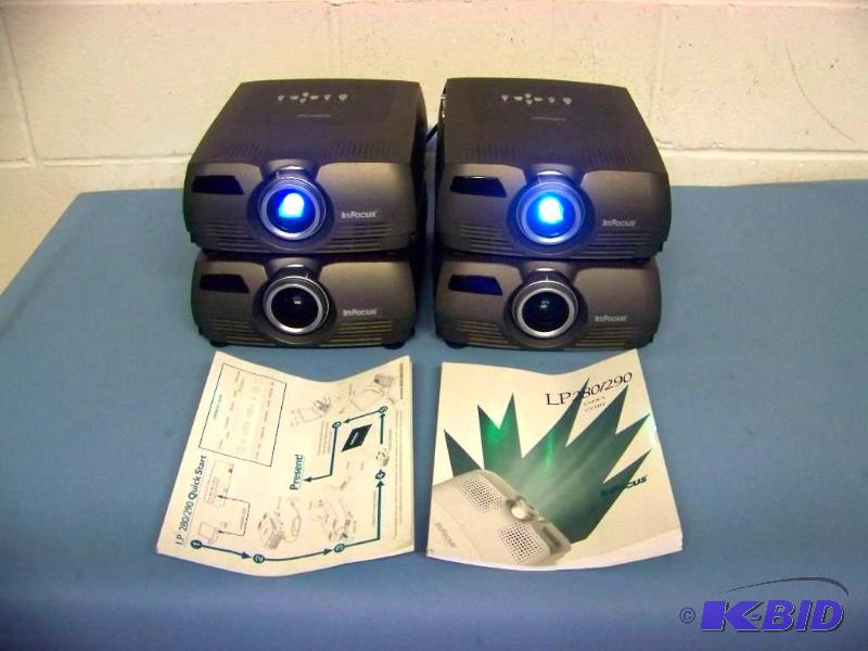 lot 43 image: (4) InFocus, LP280, LCD Projectors for PARTSREPAIR
