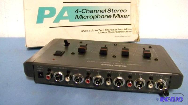 lot 79 image: Radio Shack, 4 Channel, Stereo Microphone Mixer