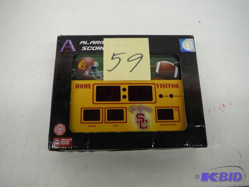 lot 59 image: Team Sports USC Trojans Score board desk clock