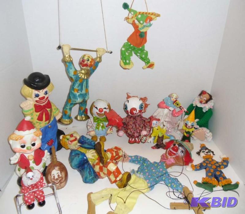 Lot # 1 Clowns -Hanging Paper Mache, Marrionette, Mexico
