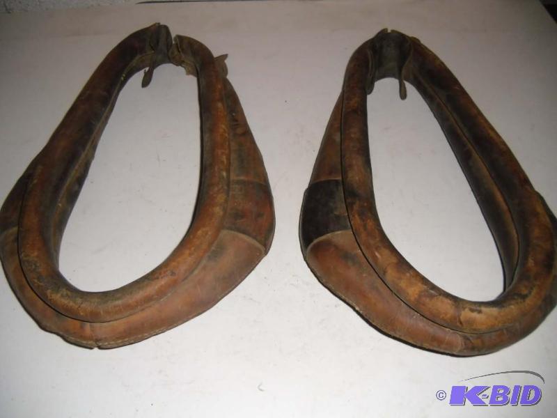 2 Old Leather Horse Collars