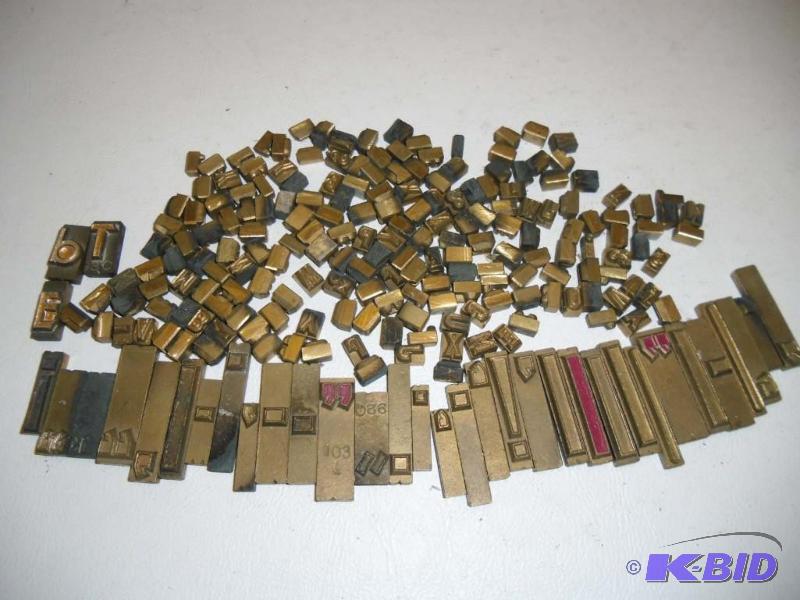 Mini Brass Print Type  Letters, Numbers and Punctuation Marks