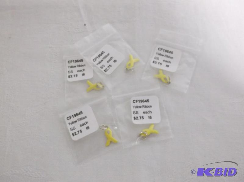 Sterling silver yellow cancer ribbons....