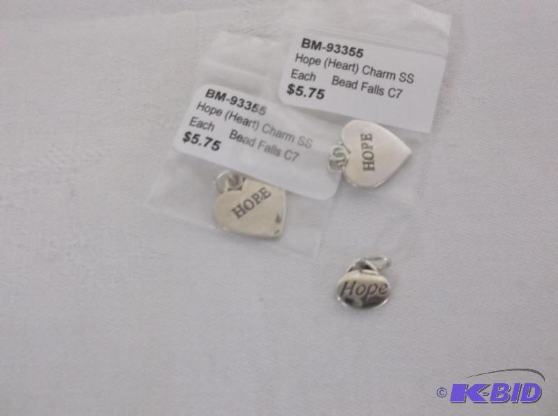 Sterling silver hope heart charms....