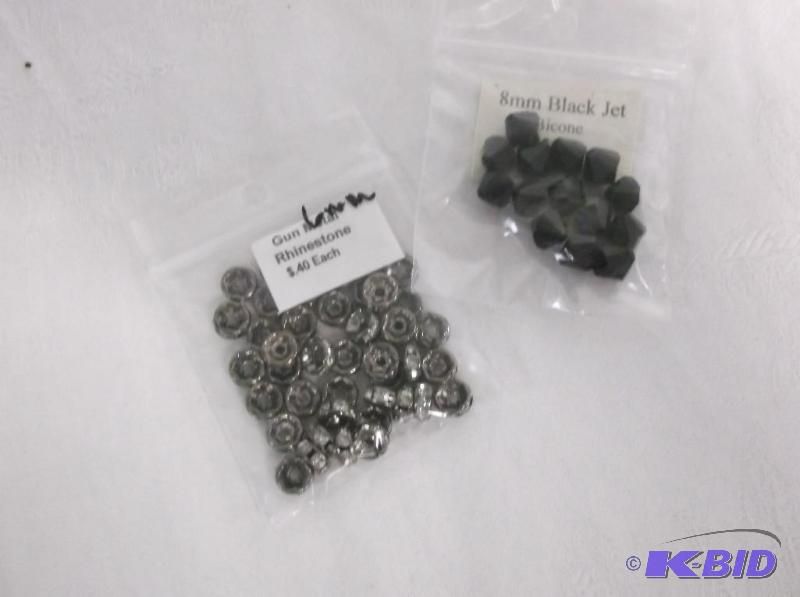6mm gun metal Rhinestones and 8mm jet black s...