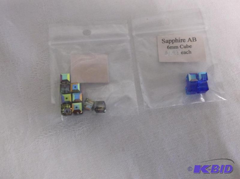 4mm Cube Crystals Vitrail Sapphire AB....