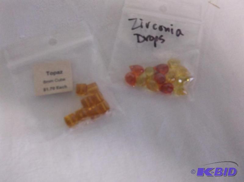 Zirconia Drops &amp 6mm Topaz....